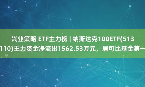 兴业策略 ETF主力榜 | 纳斯达克100ETF(513110)主力资金净流出1562.53万元，居可比基金第一